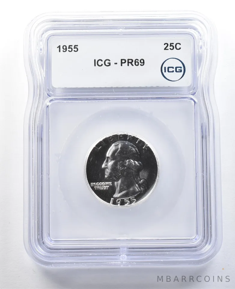 1955 Washington Quarter PR69 ICG