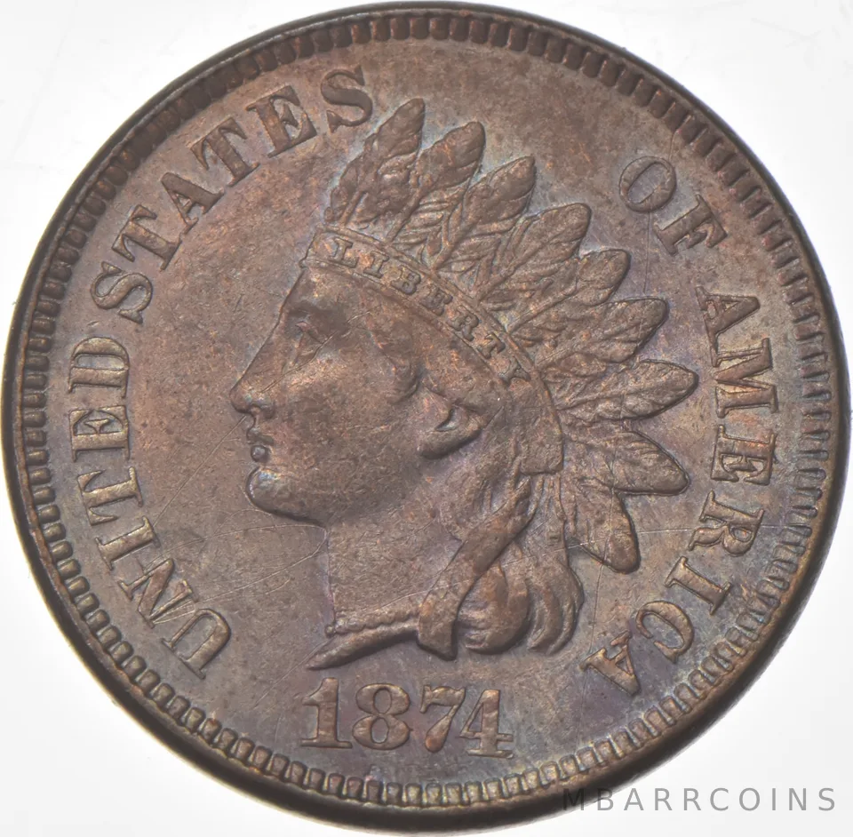 1874 Indian Head Cent a9280