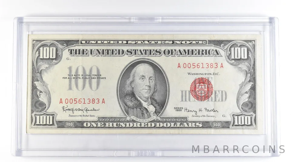 1966 $100 United States Note Red Seal *6725