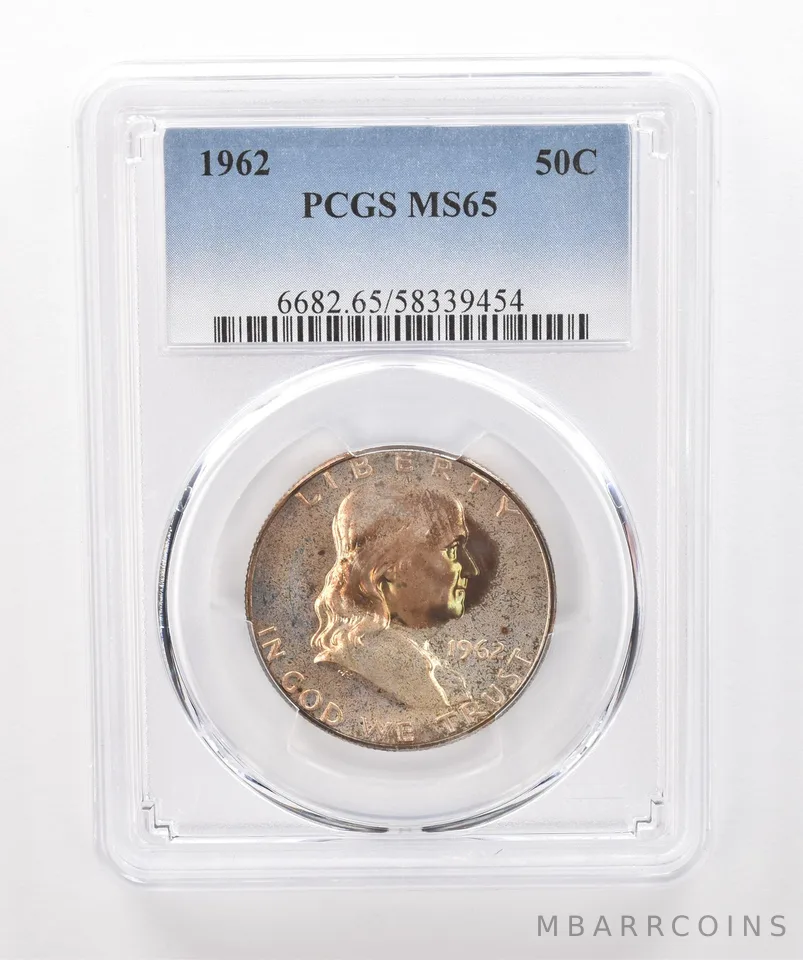 1962 Franklin Half Dollar MS65 PCGS Beautiful Tone *1928