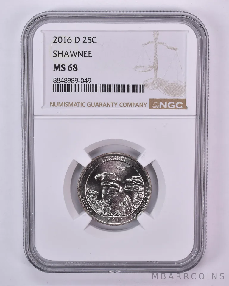 2016-D Washington Quarter ATB Shawnee MS68 NGC