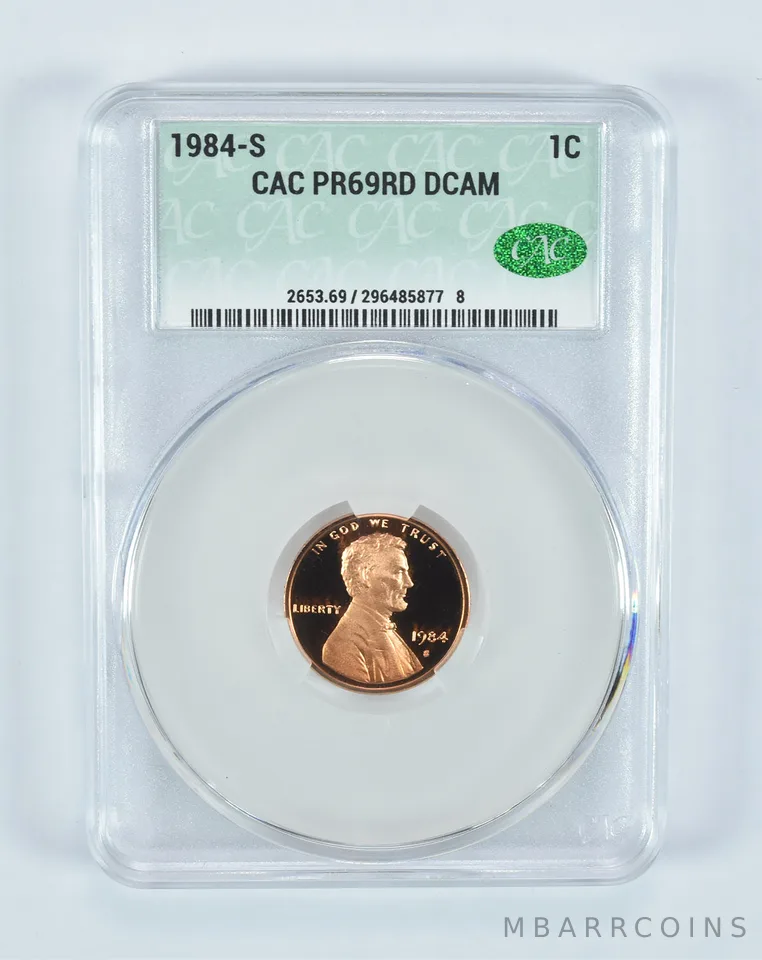 1984-S Lincoln Memorial Cent PR69 RD DCAM CAC CACg