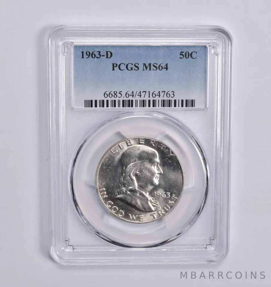 1963-D Franklin Half Dollar MS64 PCGS Blue Label
