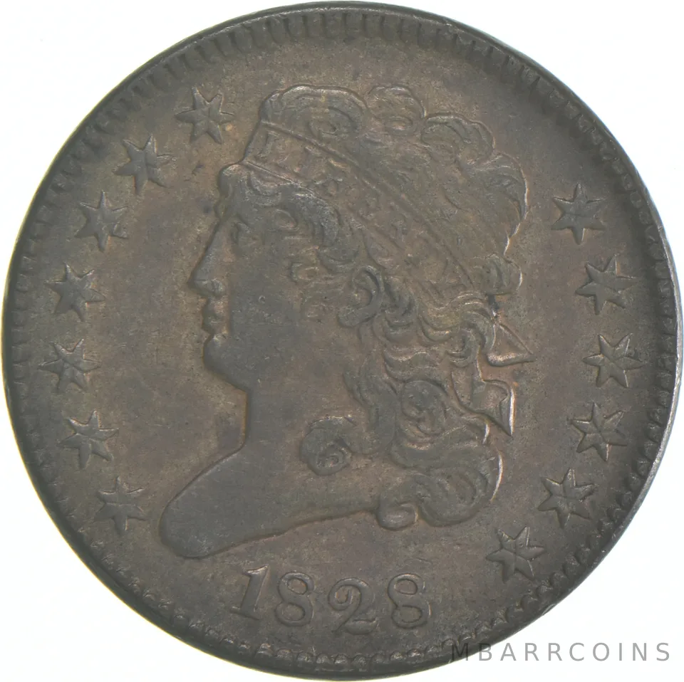 1828 Classic Head Half Cent 13 ST *7953