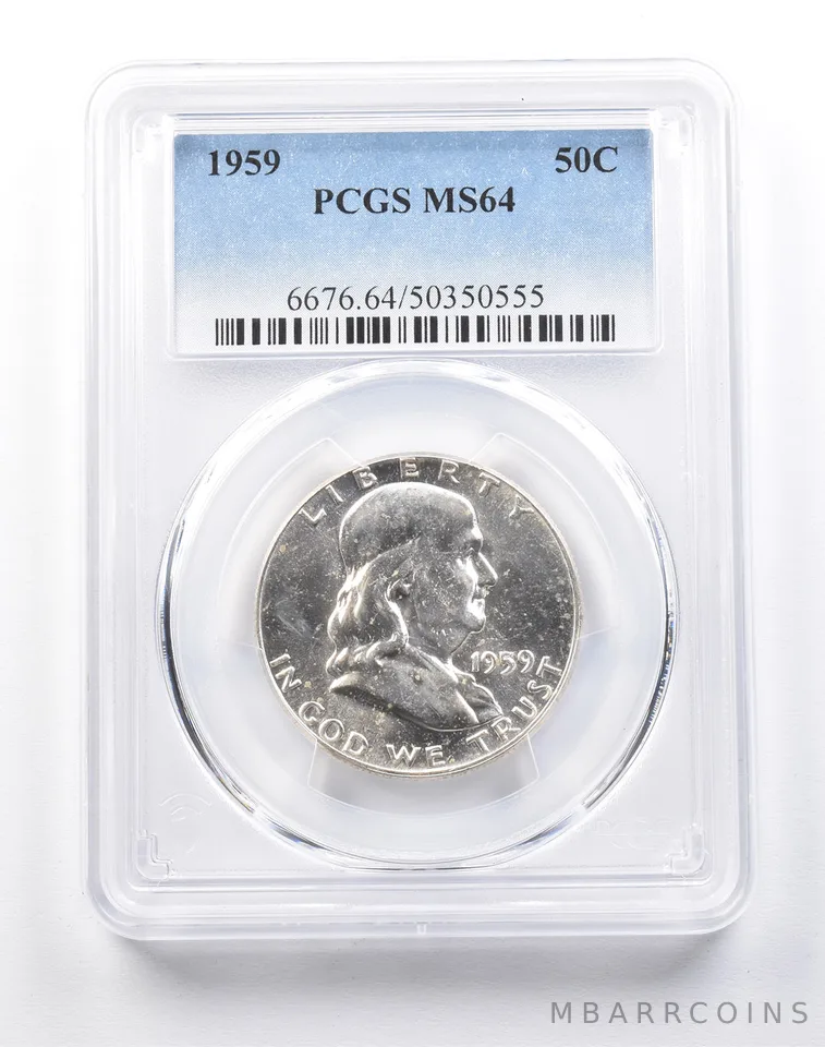 1959 Franklin Half Dollar Type 2 Reverse MS64 PCGS *4112