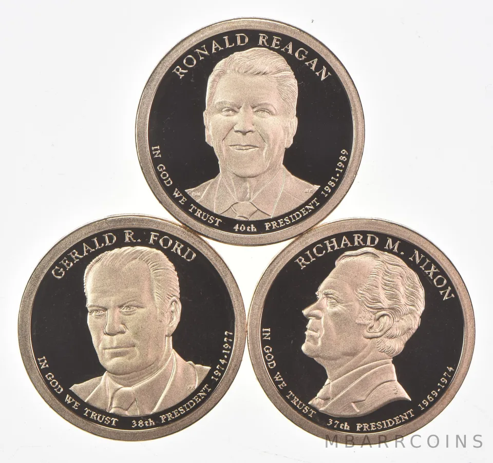 2016 Presidential Dollars From Proof Set NIXON Ford Reagan No Case