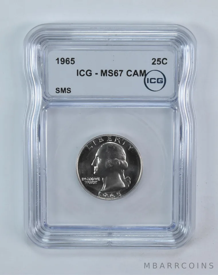 1965 Washington Quarter SMS MS67 CAM ICG