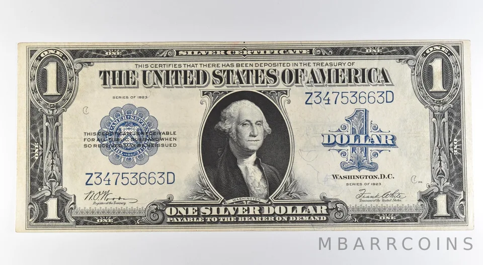 1923 $1 Silver Certificate Large Note Blue Seal Fr#238 *0538