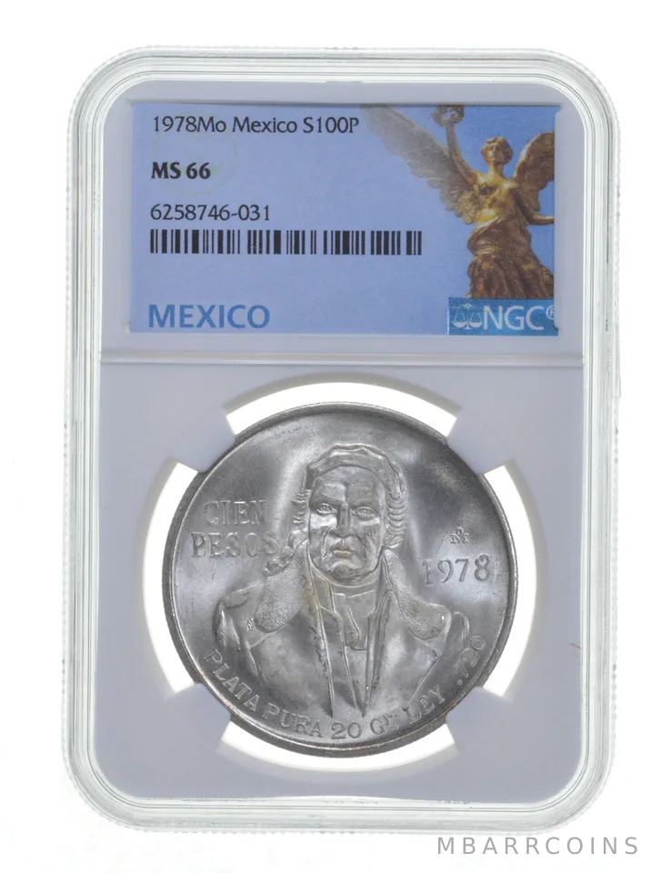 1978 Mo Mexico 100 Pesos Silver S100P MS66 NGC Special Label