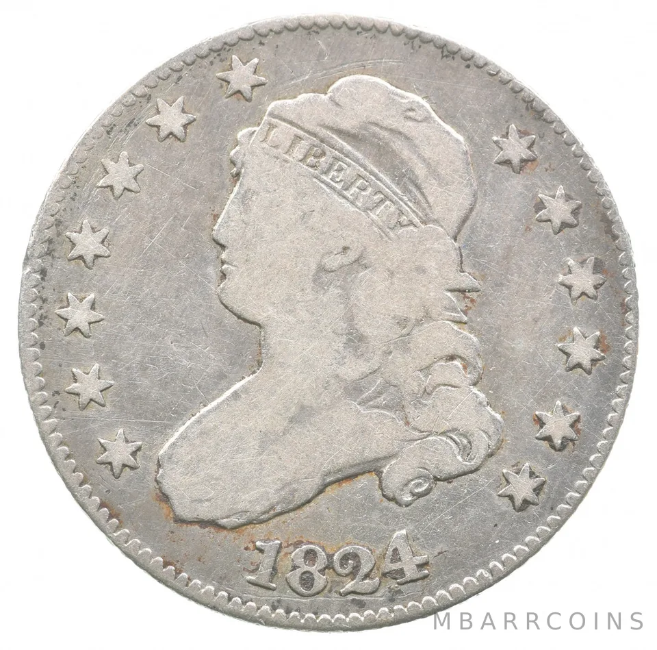 1824/2 Capped Bust Quarter *8196
