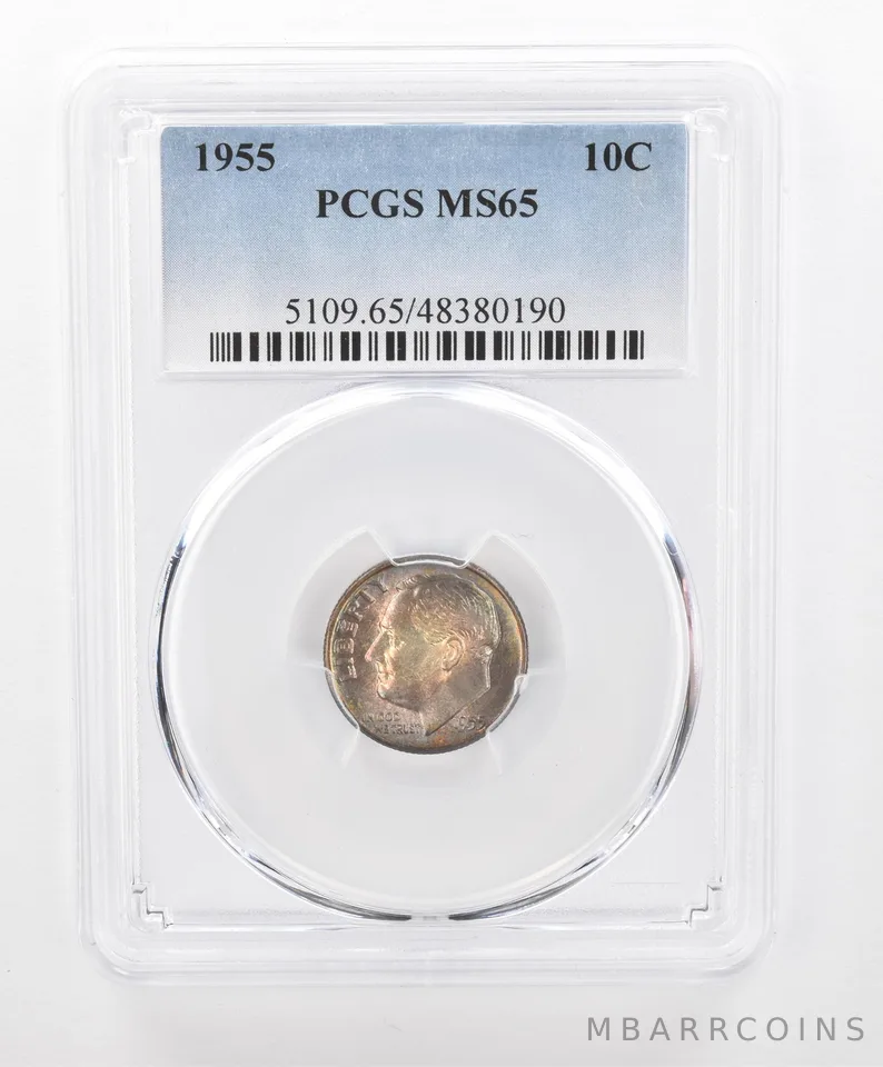 1955 Roosevelt Dime MS65 PCGS Beautiful Tone *2745