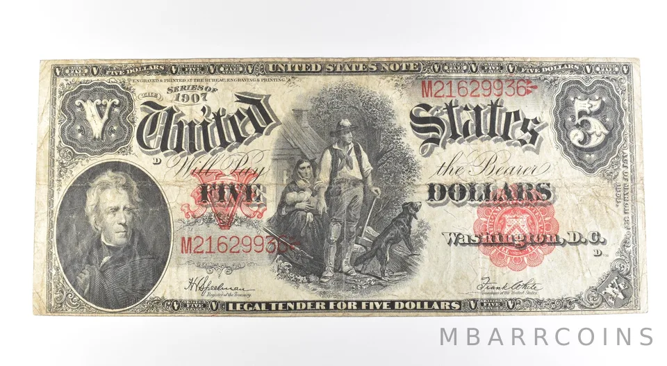 1907 $5 Legal Tender Large Note Red Seal *2691