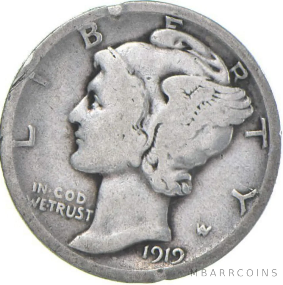 G+ 1919-D Mercury 90% Silver Dime