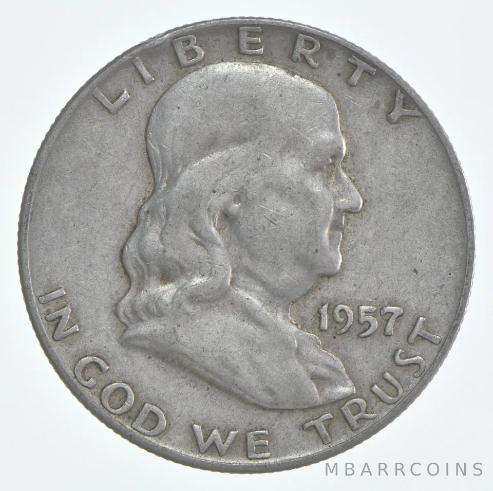 1957-D Franklin Half Dollar Circulated 90% Silver (1pc)