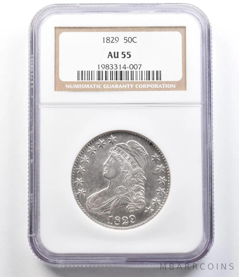 1829 Capped Bust Half Dollar AU55 NGC *4865
