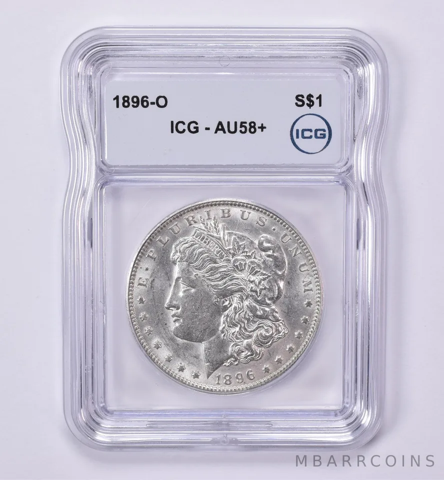 1896-O Morgan Silver Dollar AU58+ ICG *0522