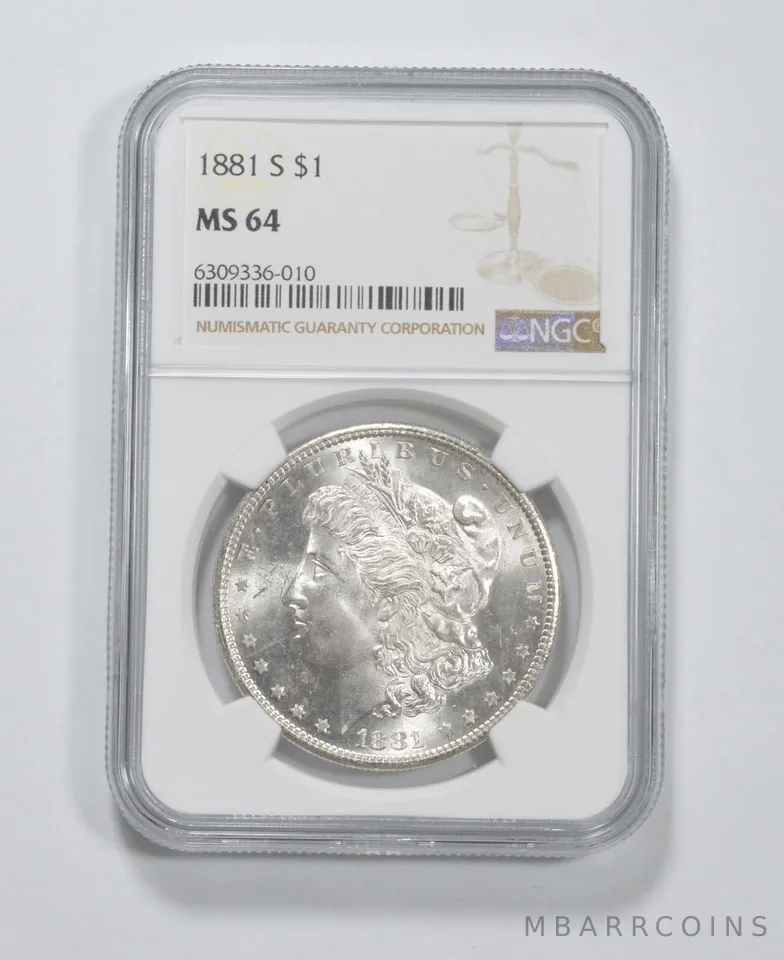 1881-S Morgan Silver Dollar San Francisco MS64 NGC