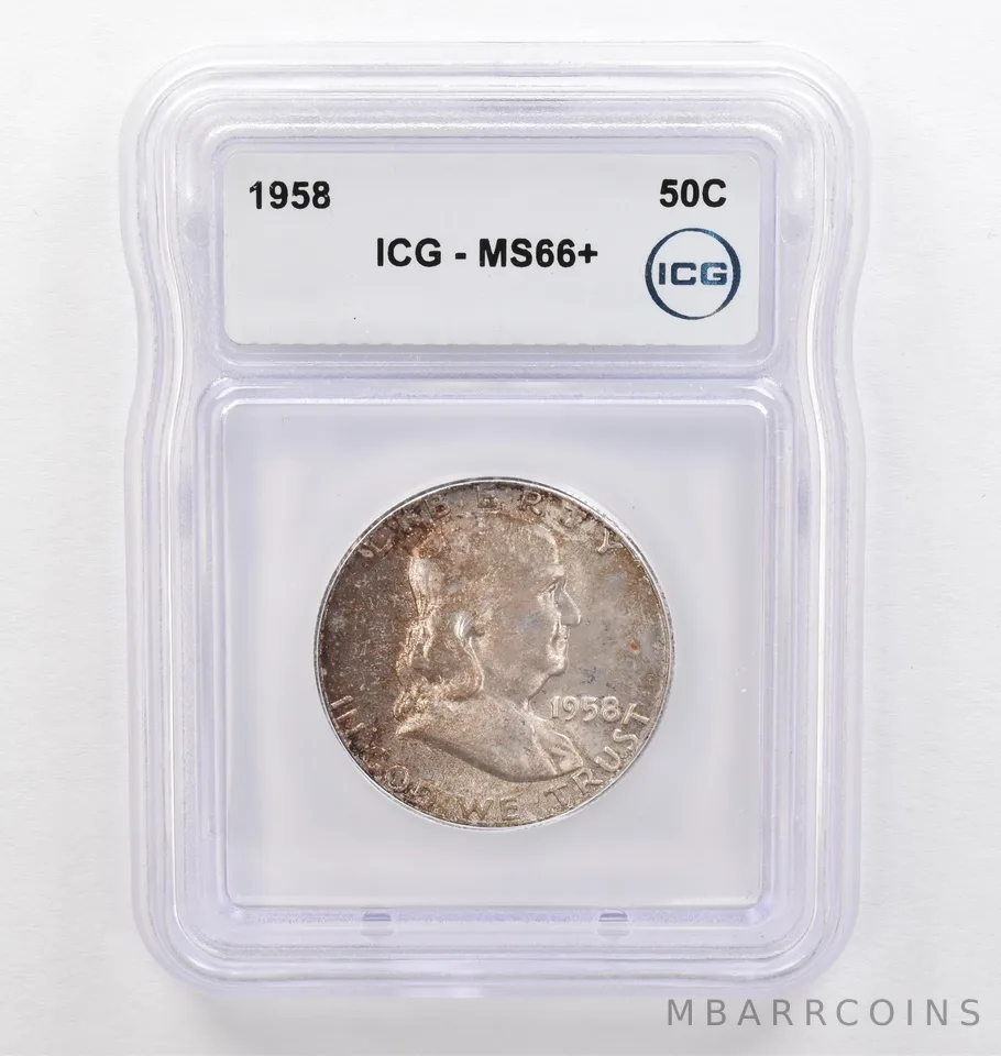 1958 Franklin Half Dollar MS66+ ICG Beautiful Tone *0226
