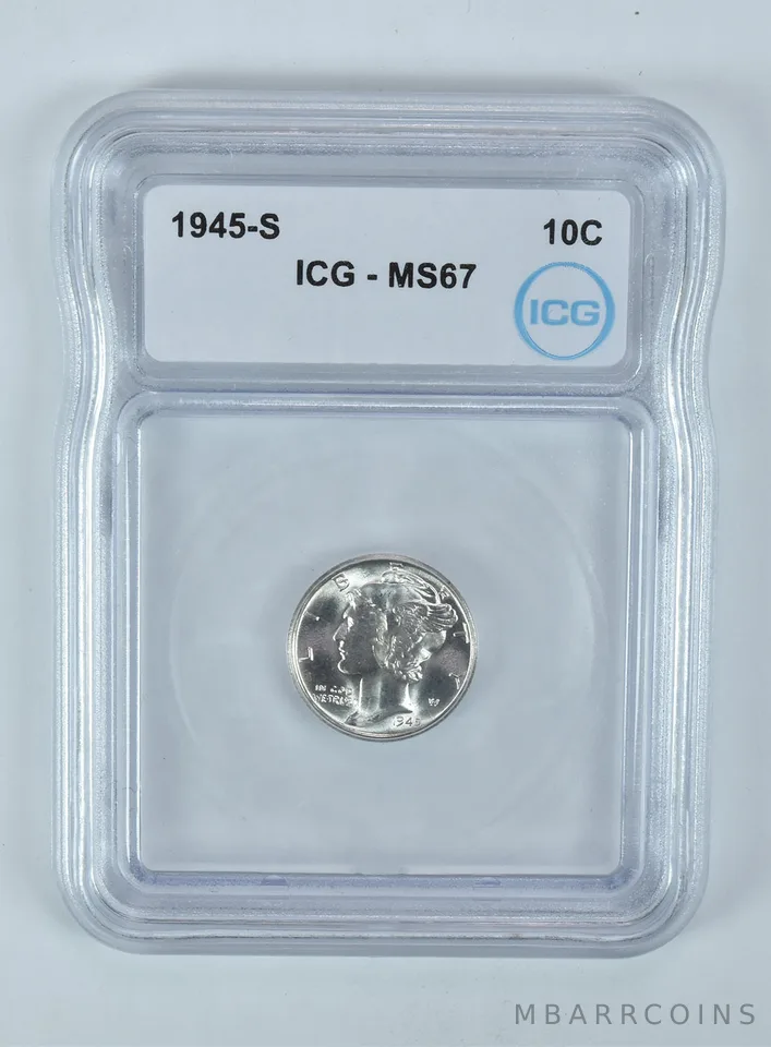 1945-S Mercury Dime MS67 ICG