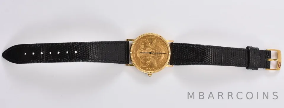 1898 $20 Liberty Head Gold Double Eagle Corum Coin Watch *1638