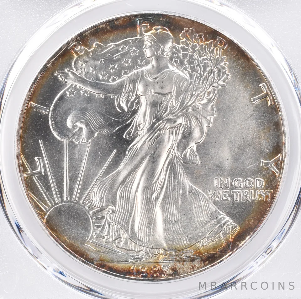 1987 American Silver Eagle MS68 PCGS Beautiful Tone *1291