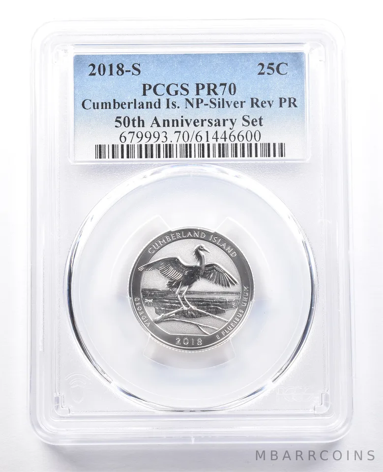 2018-S ATB Quarter Cumberland Island Anniversary Set Silver Reverse PR70 PCGS