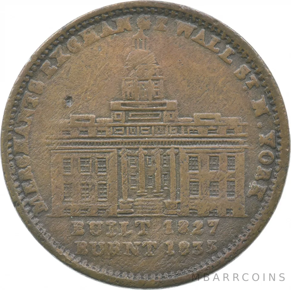 1836 Merchants Exchange Of Wall Street Not One Cent Token *9507
