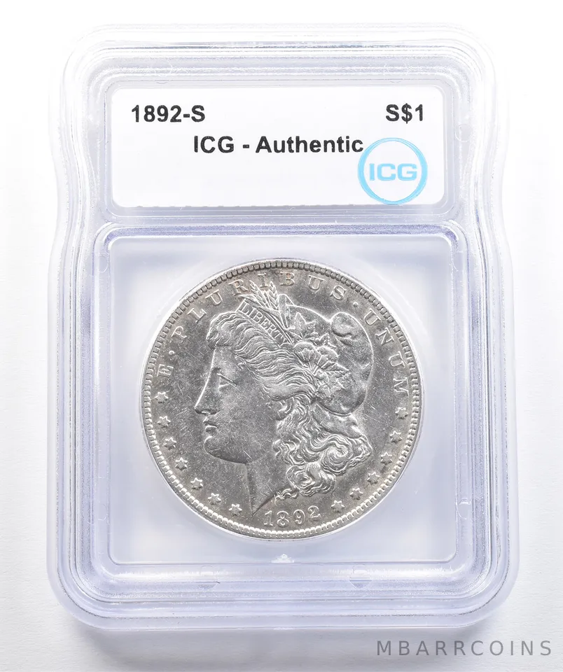 1892-S Morgan Silver Dollar Authentic ICG *7380