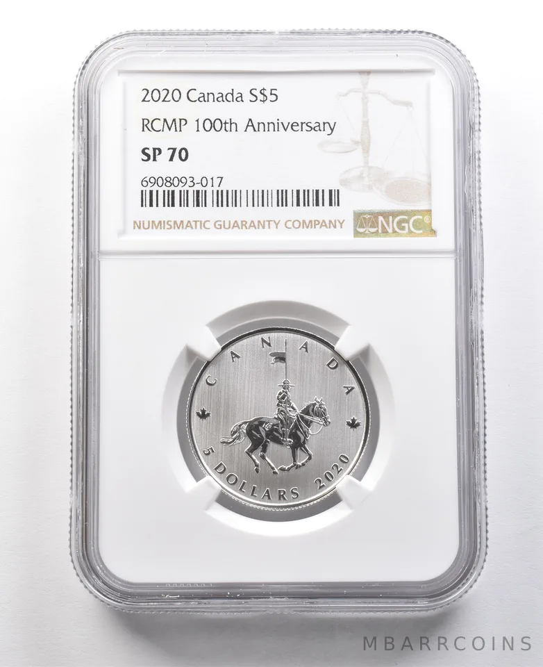 2020 Canada 5 Dollars Silver RCMP 100th Anniversary SP70 NGC *8398