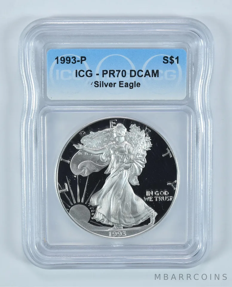 1993-P American Silver Eagle PR70 DCAM ICG