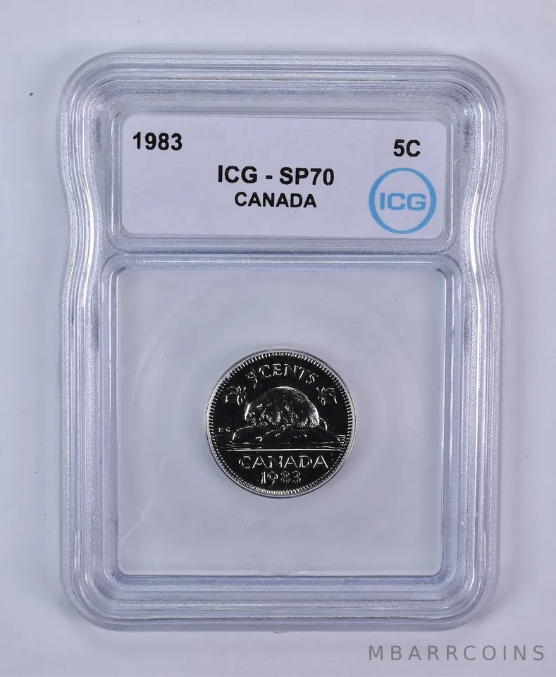 1983 Canada 5 Cents Beaver SP70 ICG