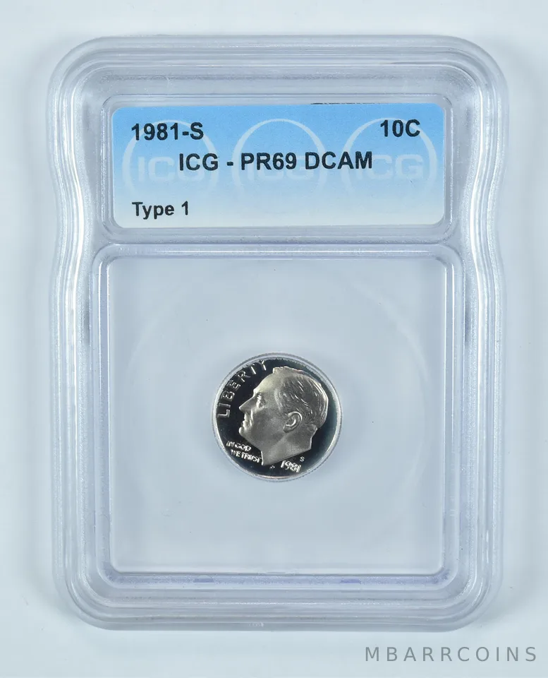 1981-S Roosevelt Dime Type 1 PR69 DCAM ICG