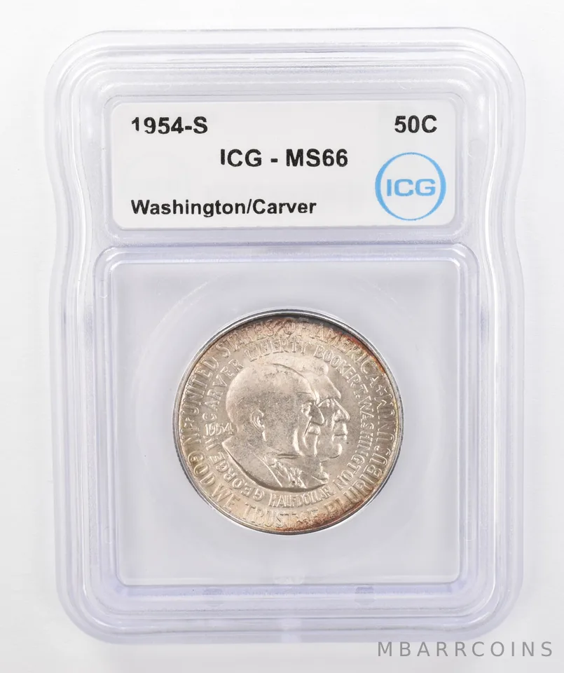 1954-S Washington Carver Commemorative Half Dollar MS66 ICG Beautiful Tone *0266