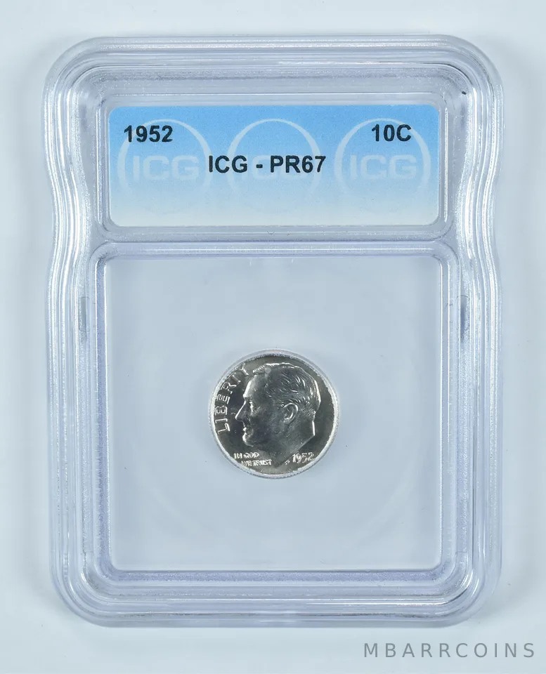 1952 Roosevelt Dime PR67 ICG