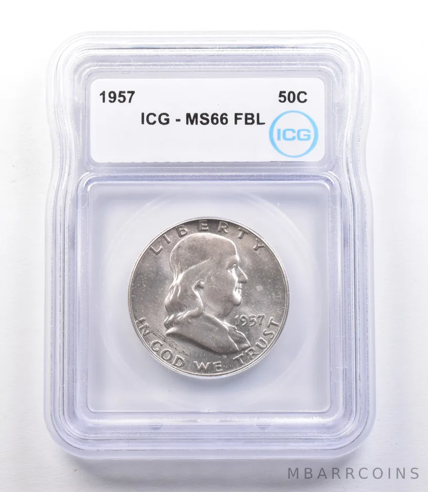 1957 Franklin Half Dollar MS66 FBL ICG *1904