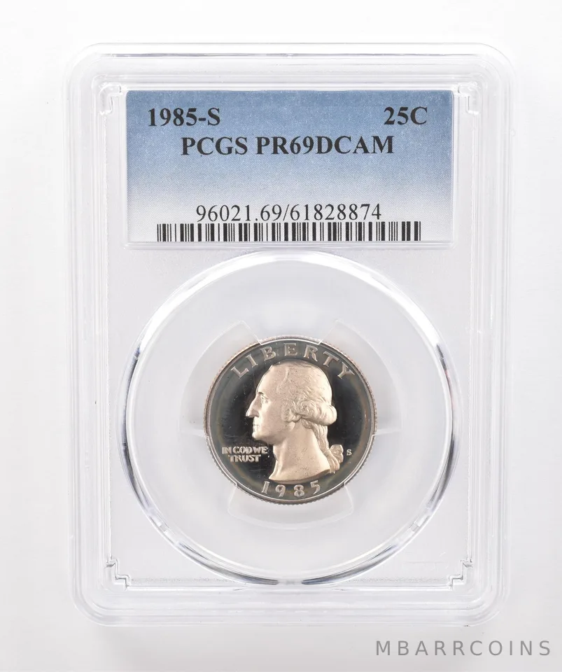 1985-S Washington Quarter PR69 DCAM PCGS Beautiful Tone *1915