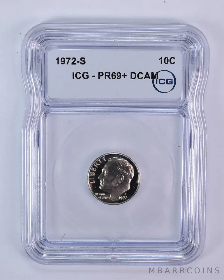 1972-S Roosevelt Dime PR69+ DCAM ICG