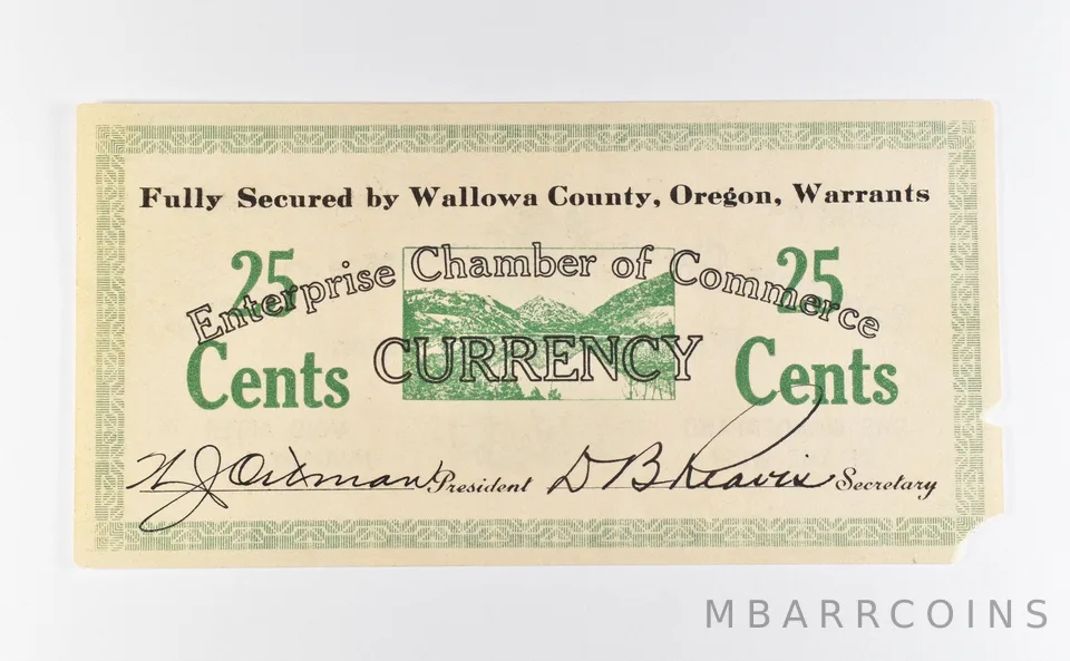 1935 25 Cent Wallowa County OR Chamber Of Commerce Scrip *9790