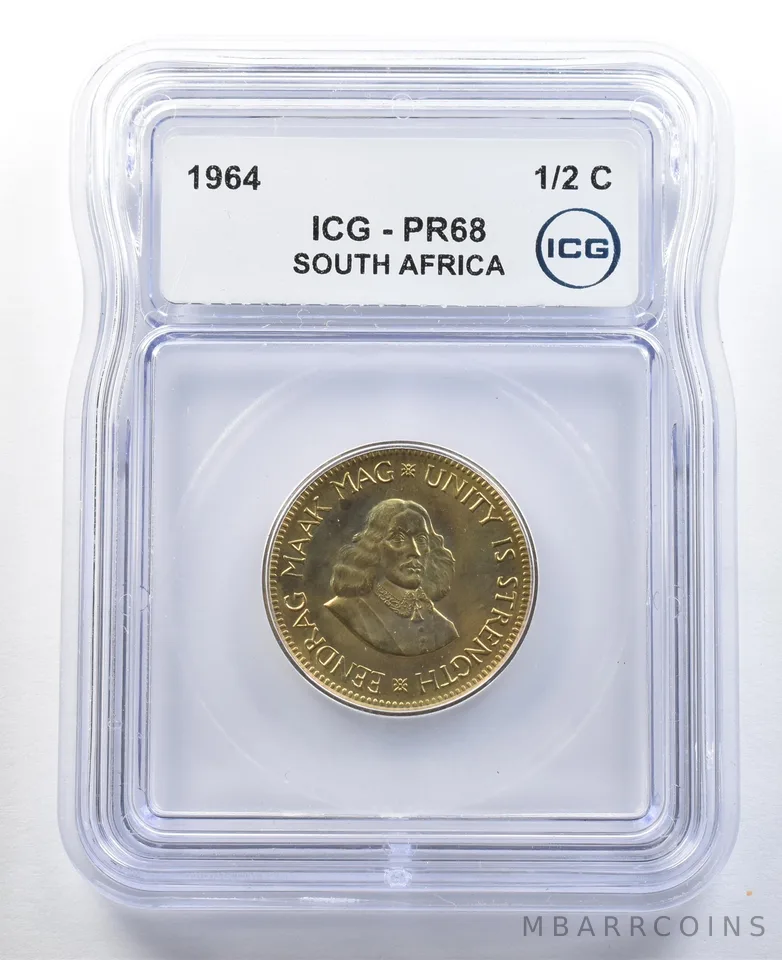 1964 South Africa 1/2 Cent PR68 ICG *3282
