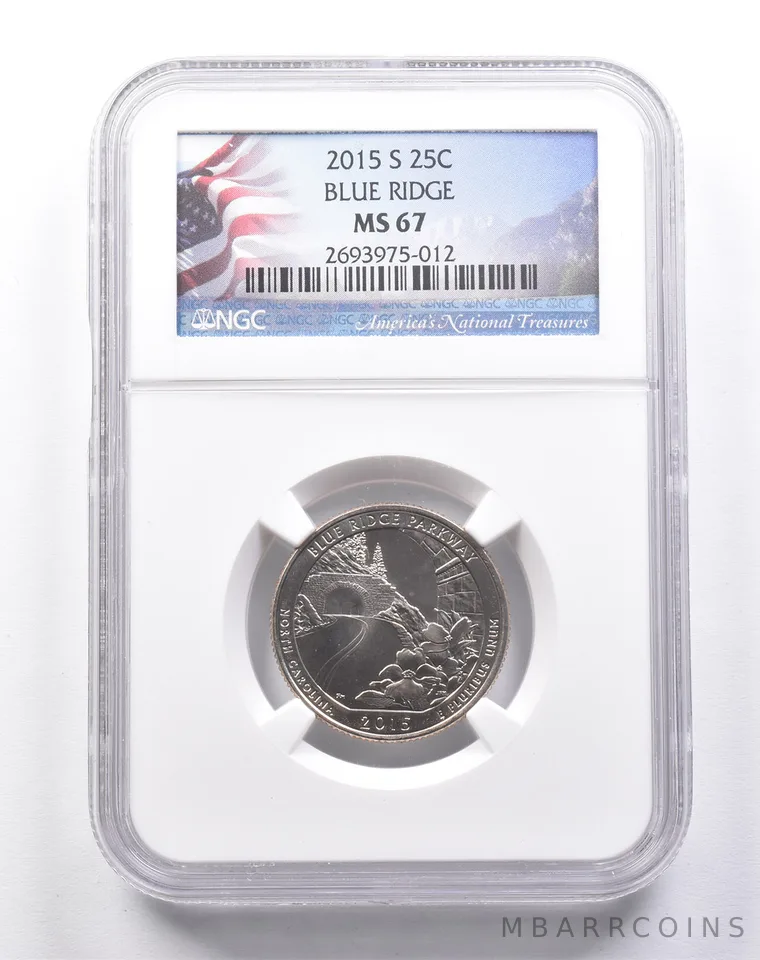 MS67 2015-P Washington Quarter Blue Ridge NGC *6133