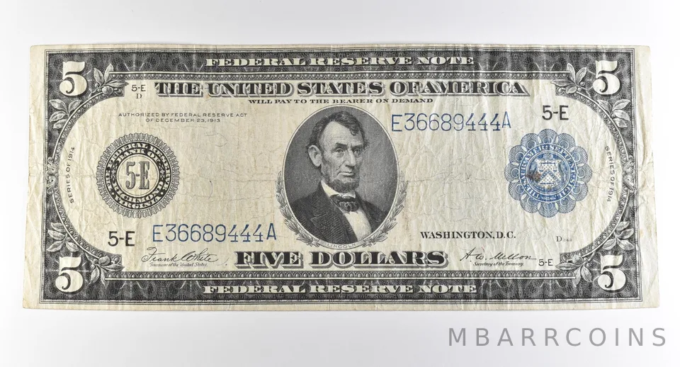 1914 $5 Richmond VA FRN Large Note Blue Seal *3717