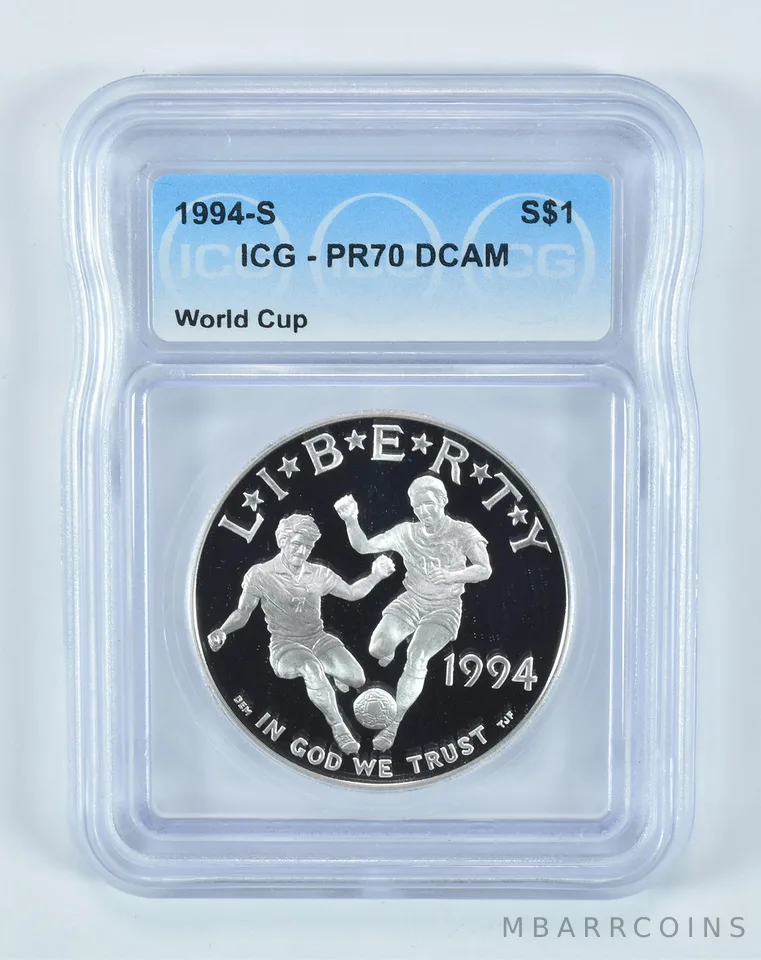 1994-S World Cup Soccer Commemorative Silver Dollar PR70 DCAM ICG