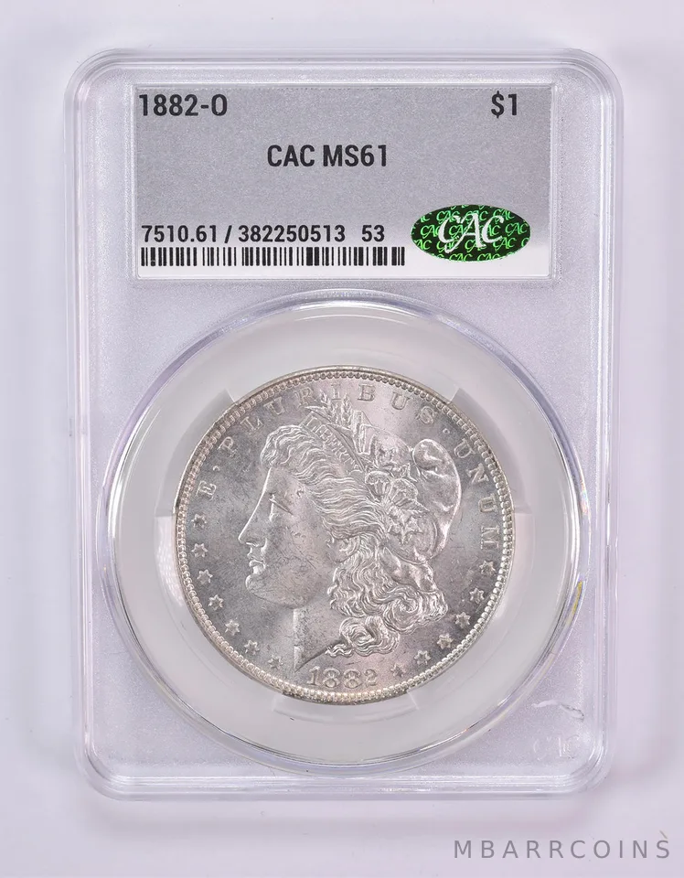 1882-O Morgan Silver Dollar MS61 CAC CACg