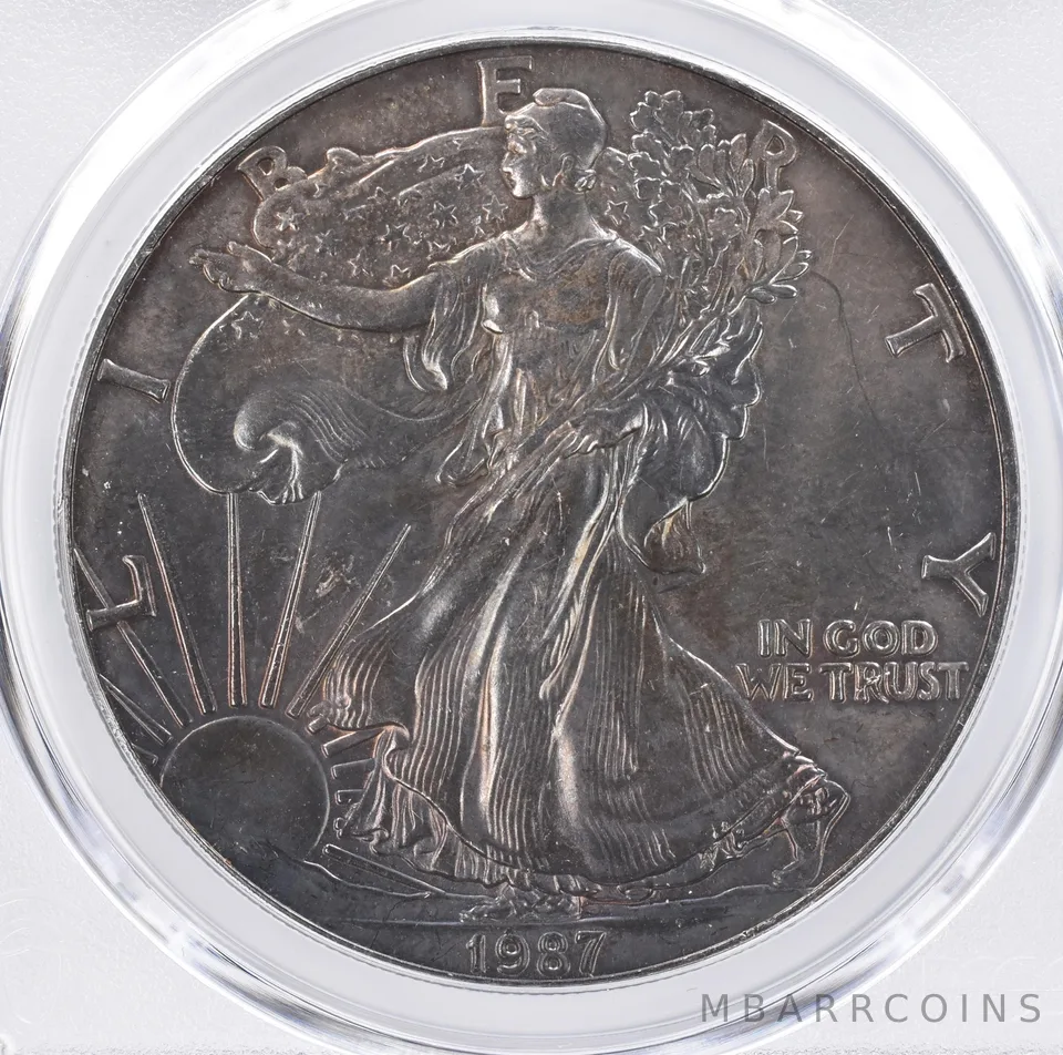 1987 American Silver Eagle MS65 PCGS Beautiful Tone *1439