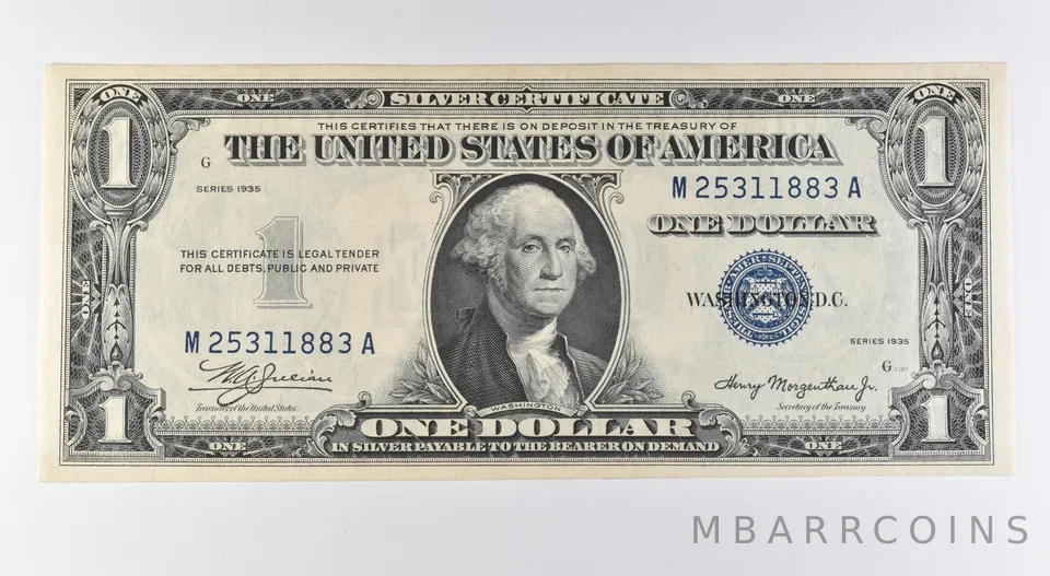 1935 $1 Silver Certificate Blue Seal Double Date *9591