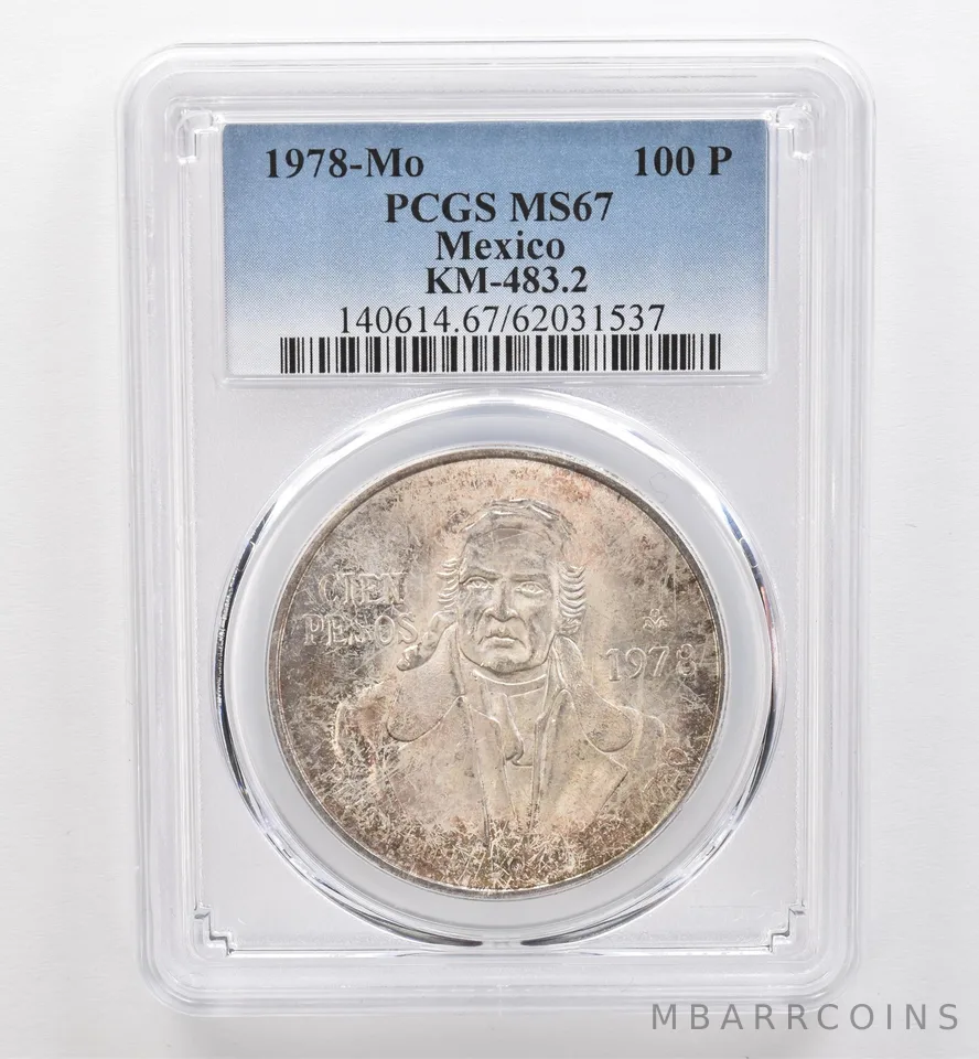 1978 Mo Mexico 100 Pesos KM-483.2 MS67 PCGS Beautiful Tone *9561