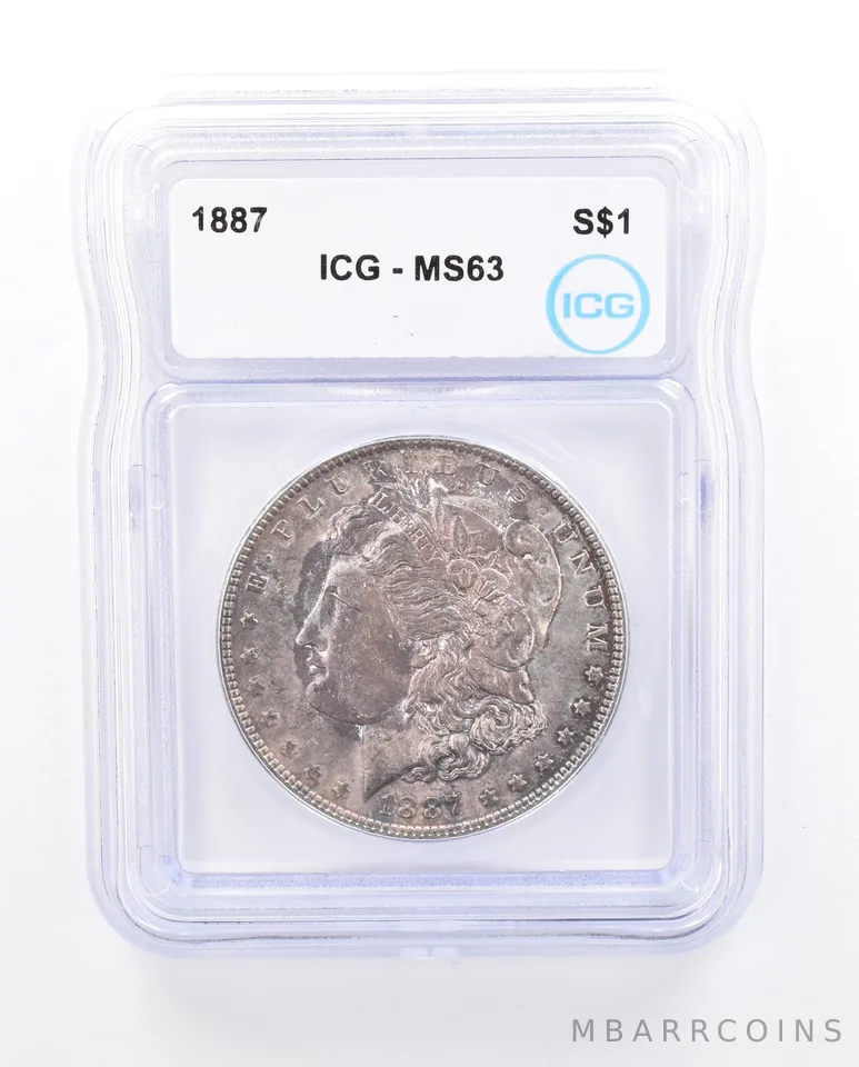 1887 Morgan Silver Dollar MS63 ICG Purple Tone *5154