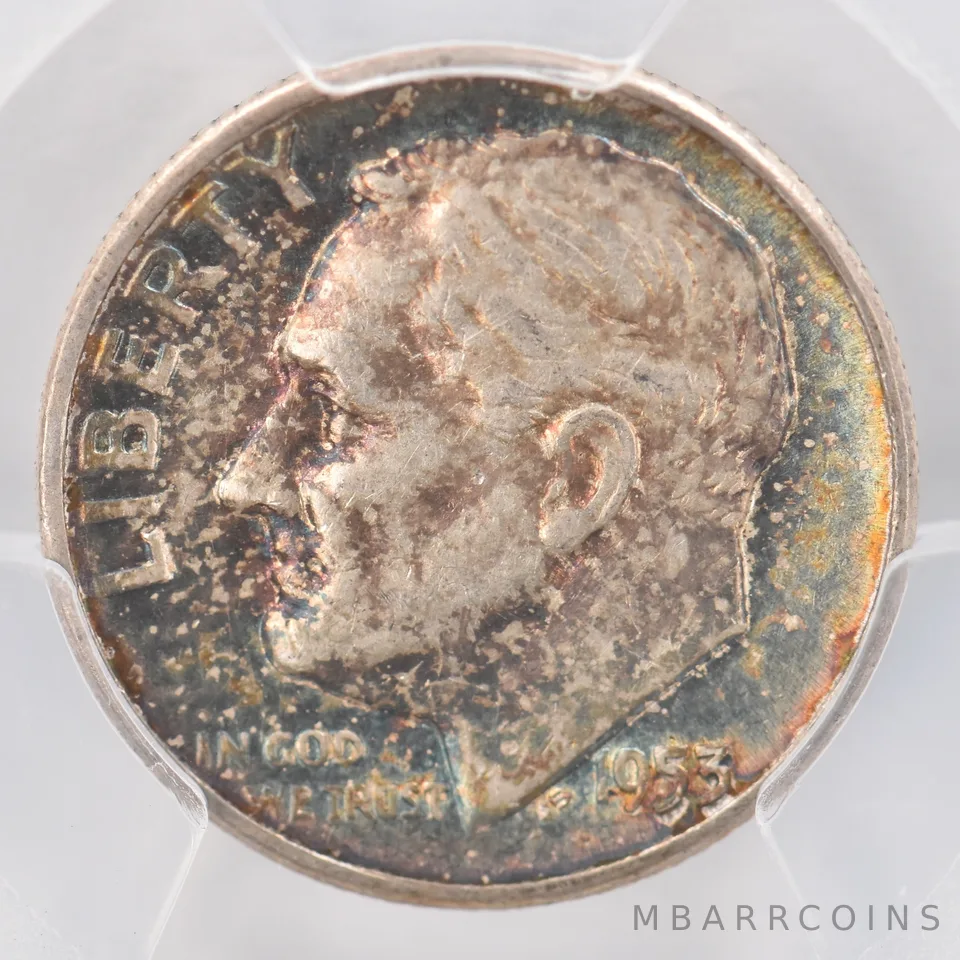 1953 Roosevelt Dime XF45 PCGS Beautiful Tone *0765
