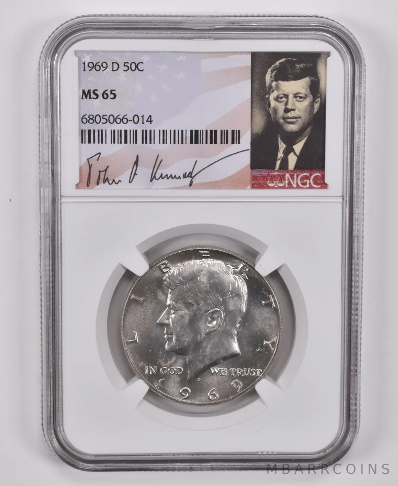 1969-D Kennedy Half Dollar MS65 NGC Special Label