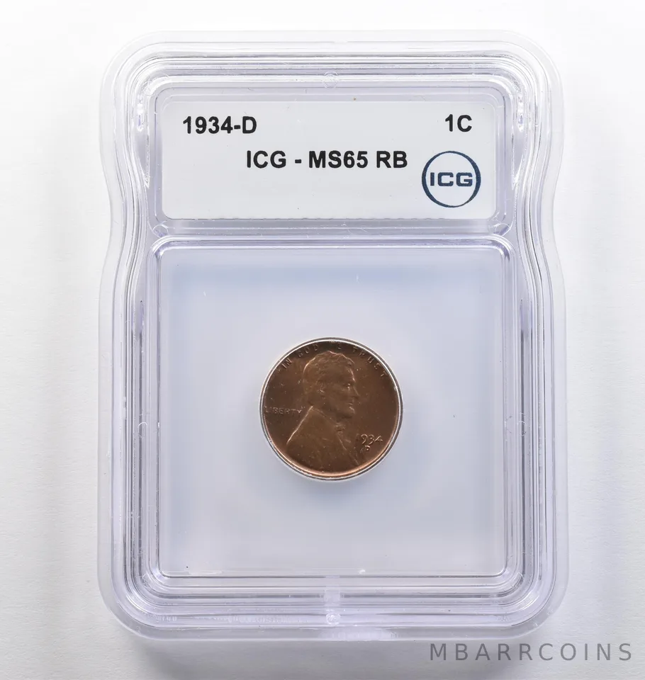 1934-D Lincoln Wheat Cent MS65 RB ICG *4093